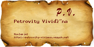 Petrovity Viviána névjegykártya